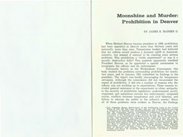 Moonshine and Murder: Prohibition in Denver