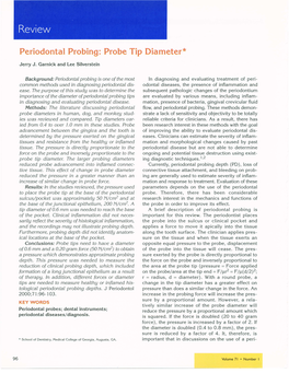 Periodontal Probing: Probe Tip Diameter*