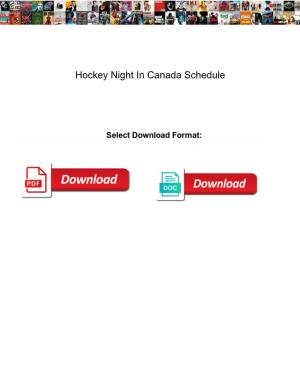 Hockey Night in Canada Schedule