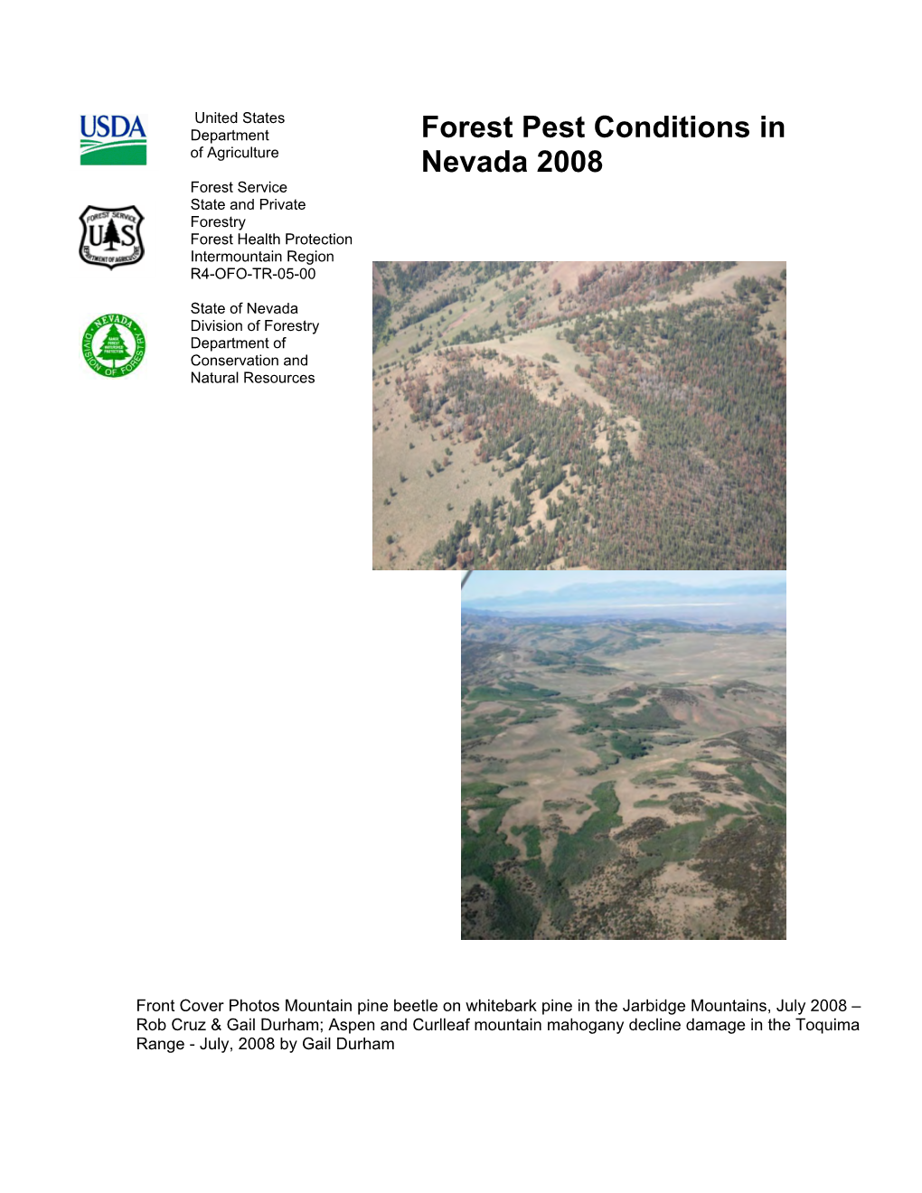Forest Pest Conditions in Nevada 2008