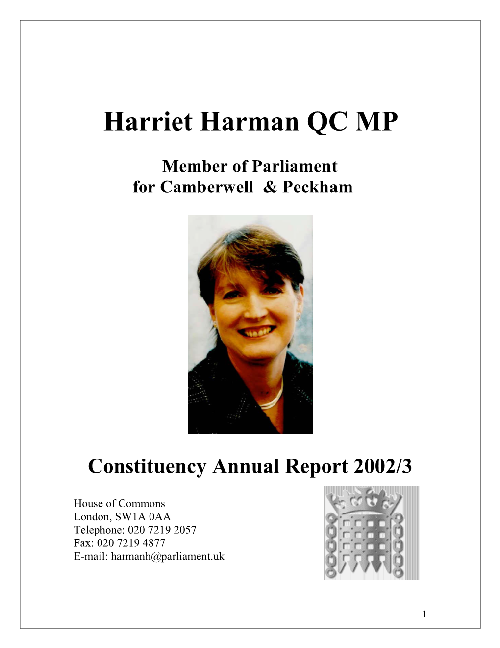 Harriet Harman QC MP