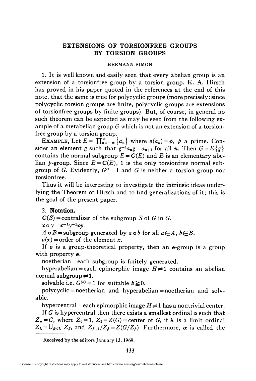 Extensions of Torsionfree Groups by Torsion Groups