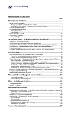 Bewilligungen Im Jahr 2011 Seite Personen Und Strukturen