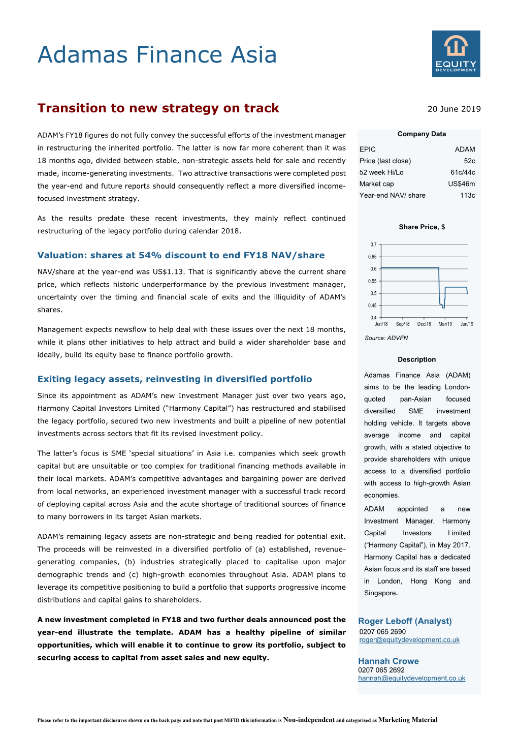 Equity Development Limited Is Regulated by the Financial Conduct Authority