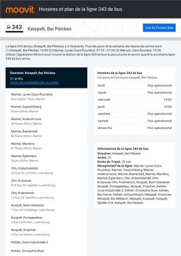 Horaires Et Trajet De La Ligne 343 De Bus Sur Une Carte