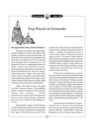 Puja Rituals in Srimandir
