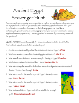 Ancient Egypt Scavenger Hunt