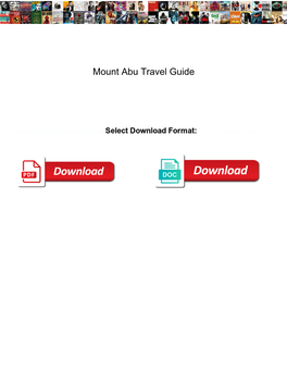 Mount Abu Travel Guide