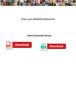 Fred Lynn Baseball Reference