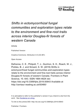 Shifts in Ectomycorrhizal Fungal Communities And