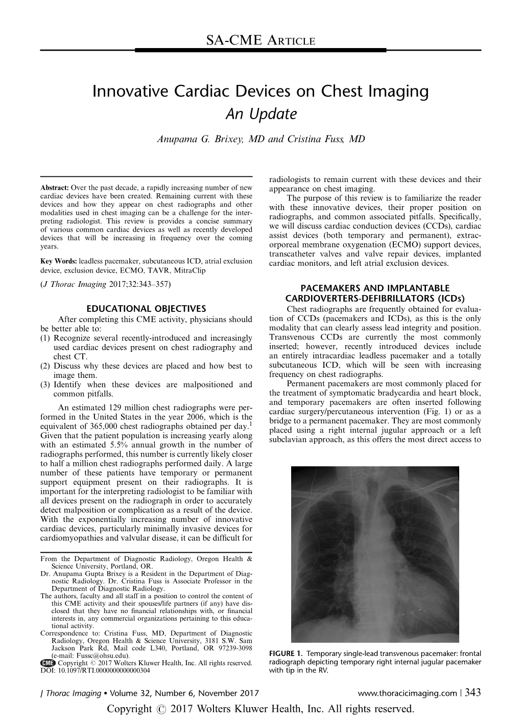 Innovative Cardiac Devices on Chest Imaging an Update