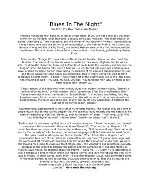 "Blues in the Night" Written by Rev