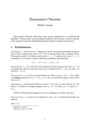 Ehresmann's Theorem
