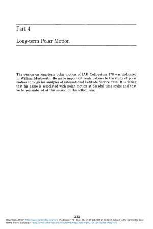Part 4. Long-Term Polar Motion