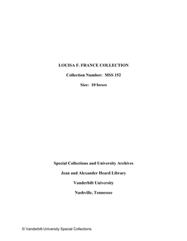 Louisa F. France Collection