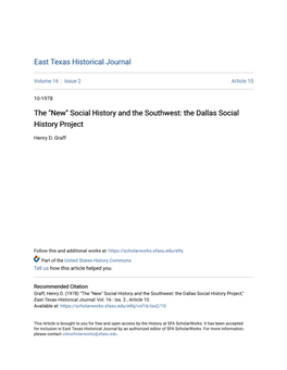The Dallas Social History Project