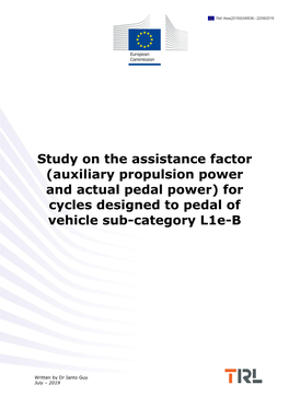 For Cycles Designed to Pedal of Vehicle Sub-Category L1e-B