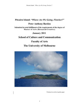 Pitcairn Island: “Where Are We Going, Fletcher?”
