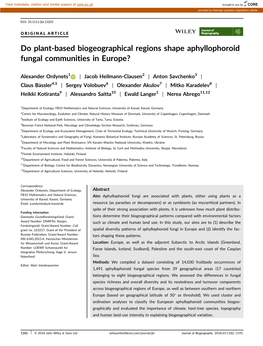 Do Plant‐Based Biogeographical Regions Shape Aphyllophoroid