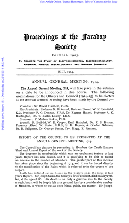 ANNUAL GENERAL MEETING, 1914. the Annual General Meeting