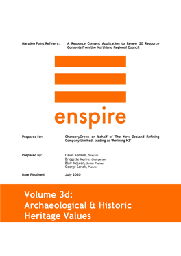 Volume 3D: Archaeological & Historic Heritage Values