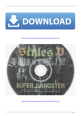 Styles P Super Gangster Extraordinary Gentleman Full Album Zip
