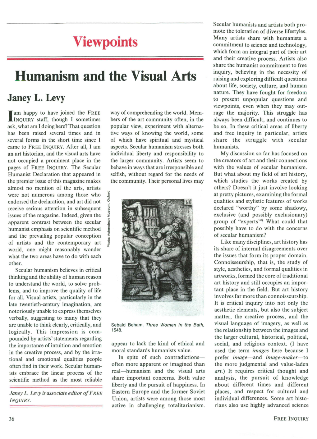 Viewpoints Humanism and the Visual Arts