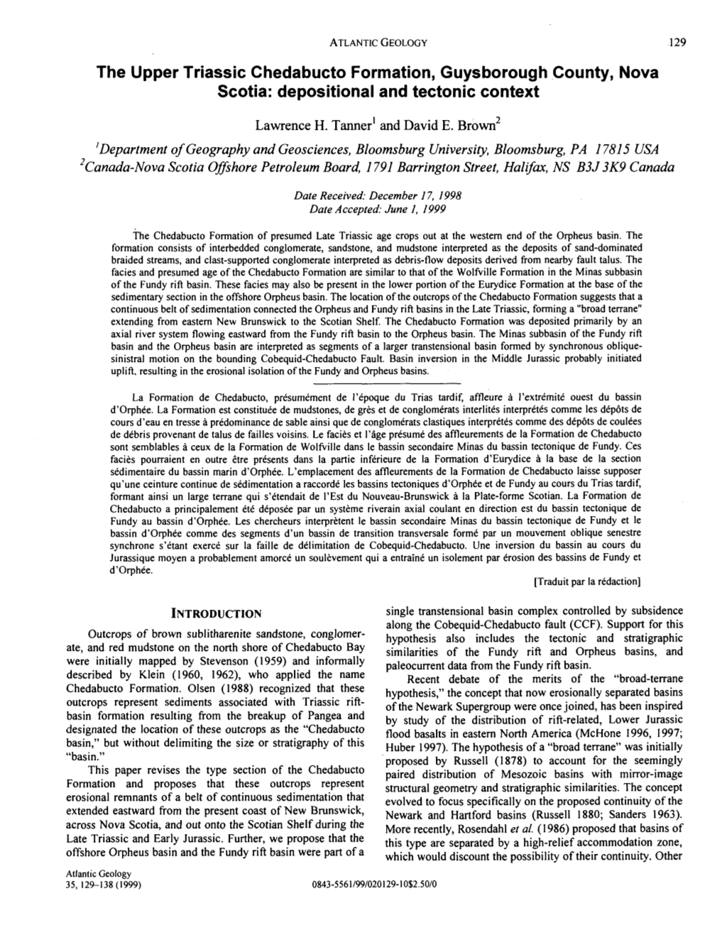 The Upper Triassic Chedabucto Formation, Guysborough County, Nova Scotia: Depositional and Tectonic Context