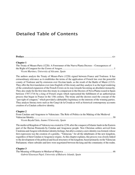 Detailed Table of Contents