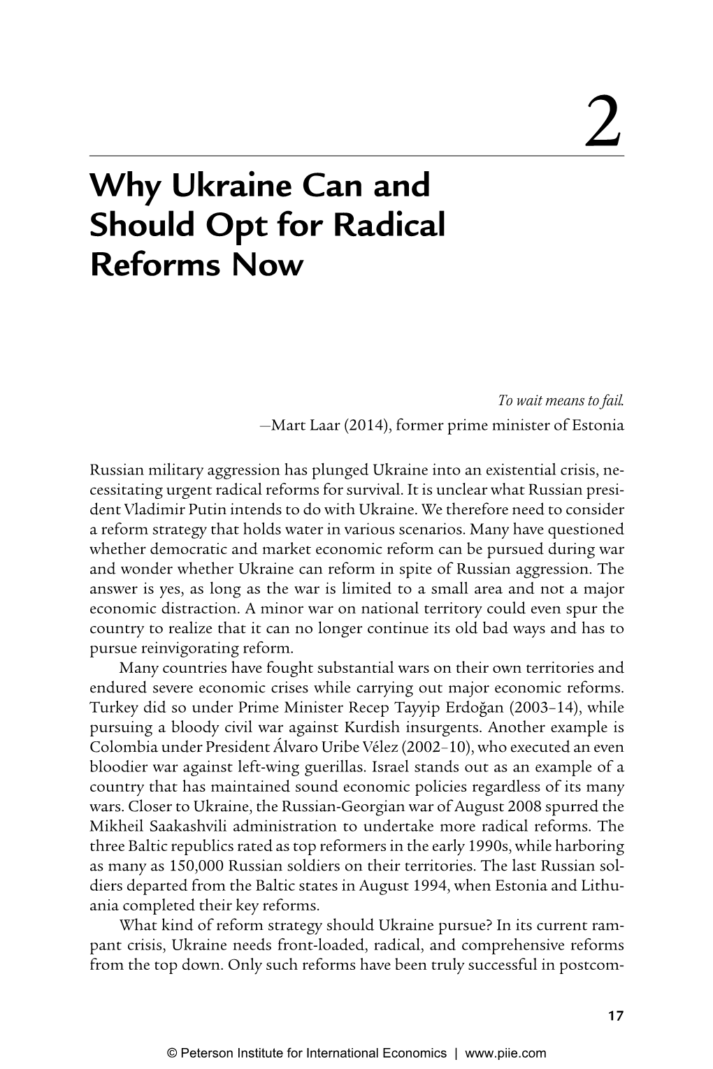 What Went Wrong and How to Fix It Preview Chapter 2: Why Ukraine Can and Should Opt for Radical Reforms