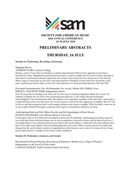 SAM 2020 Compiled Abstracts