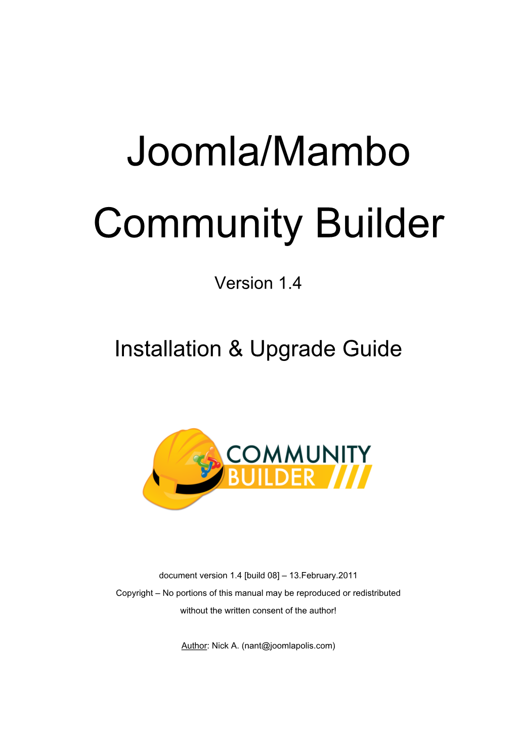 Joomla/Mambo Community Builder