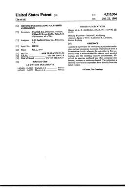 United States Patent (19) 11 4,213,966 Liu Et Al