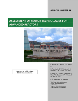 Assessment of Sensor Technologies for Advanced Reactors