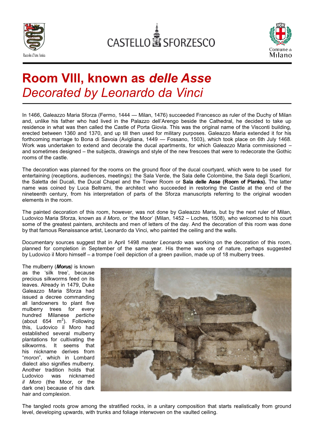 Room Vlll, Known As Delle Asse Decorated by Leonardo Da Vinci
