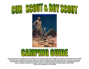 This Guide Has Been Compiled Using Information from Orange County Council BSA and California Inland Empire Council BSA. the Info
