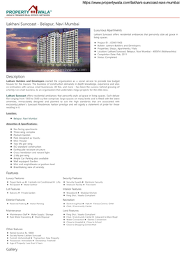 Lakhani Suncoast - Belapur, Navi Mumbai Luxurious Apartments Lakhani Suncoast Offers Residential Ambiances That Personify Style Ad Grace in Living Spaces