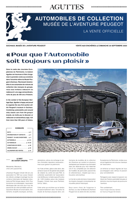 Automobiles De Collection Musée De L'aventure Peugeot La Vente Officielle