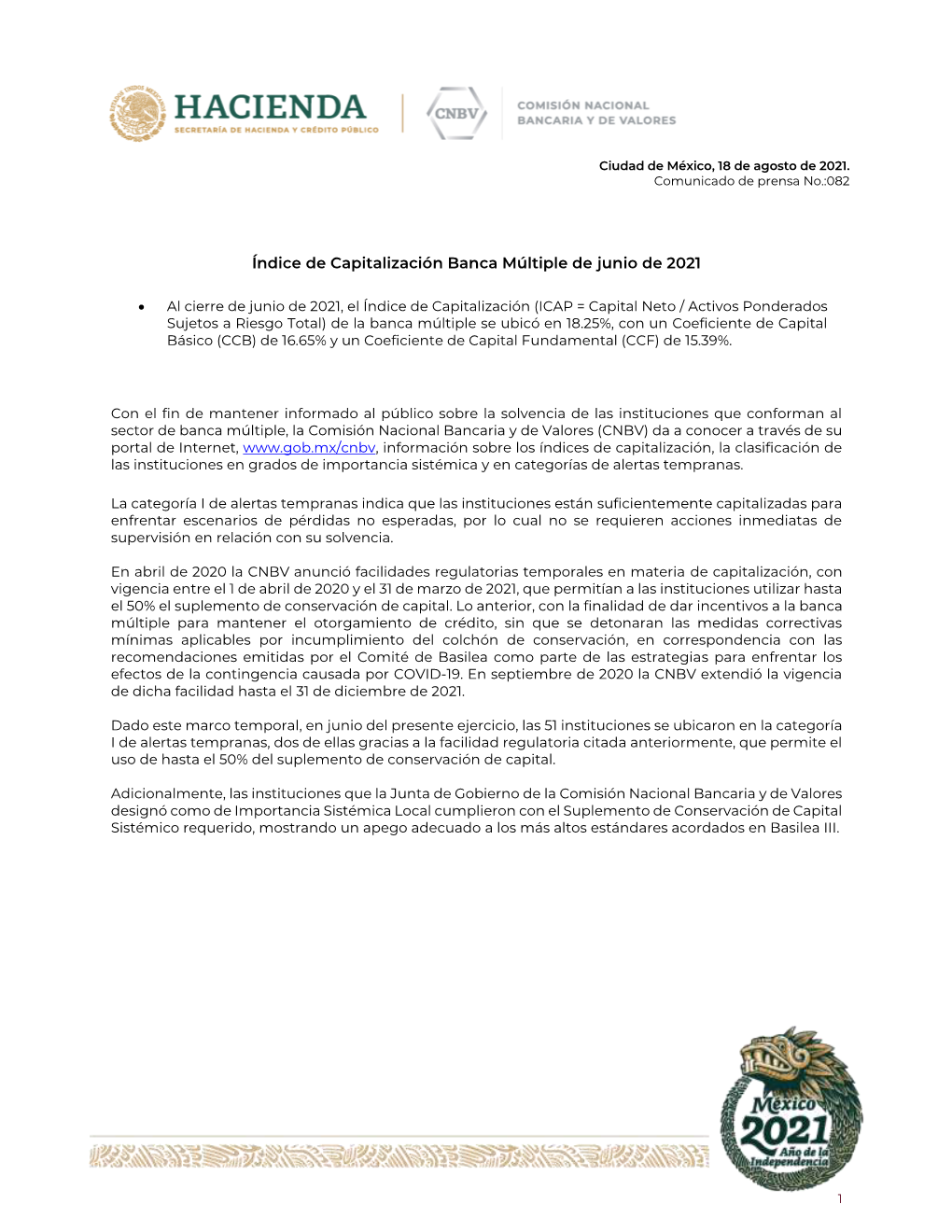 Comunicado De Prensa 82 ICAP BM Junio 2021