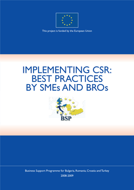 IMPLEMENTING CSR: BEST PRACTICES by Smes and Bros