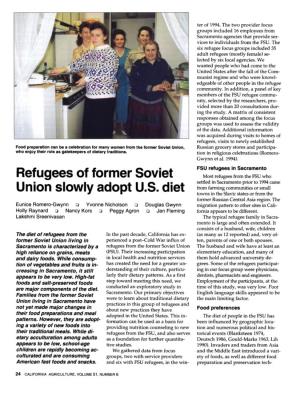Refugees of Former Union Slowly Adopt