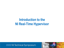 Introduction to Real-Time Virtualization (Hypervisor)