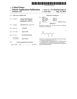 (12) Patent Application Publication (10) Pub. No.: US 2012/0231140 A1 Hofmann Et Al