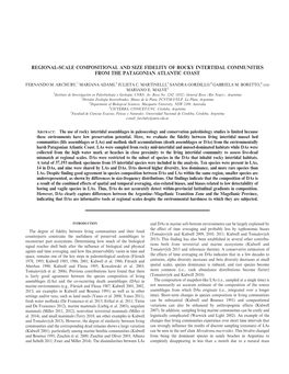 Regional-Scale Compositional and Size Fidelity of Rocky Intertidal Communities from the Patagonian Atlantic Coast