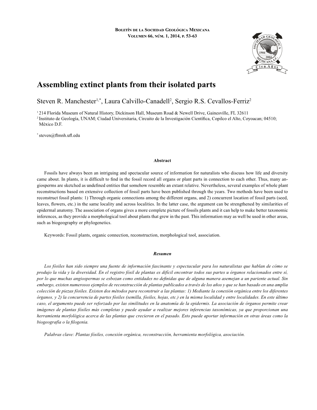 Assembling Extinct Plants from Their Isolated Parts