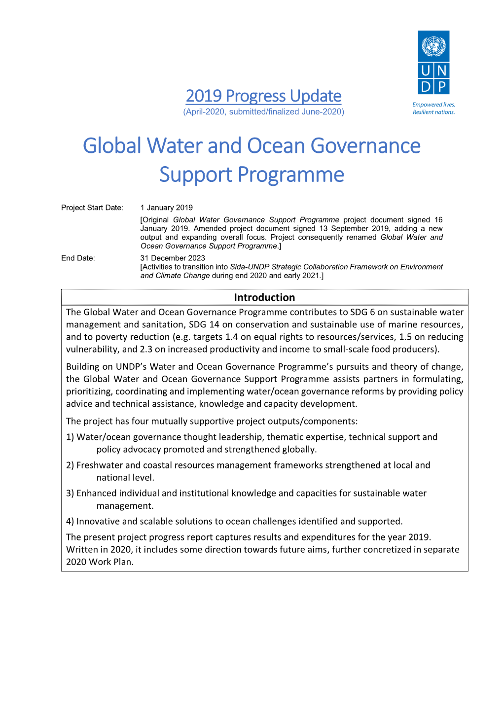 Global Water and Ocean Governance Support Programme