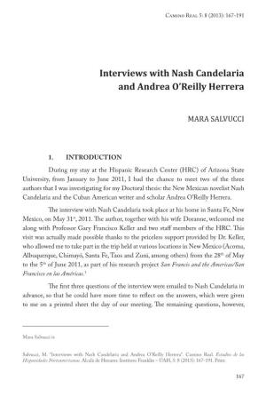 Interviews with Nash Candelaria and Andrea O'reilly Herrera