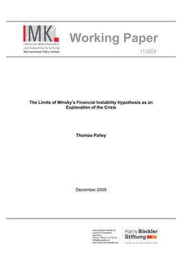 The Limits of Minsky's Financial Instability Hypothesis As An