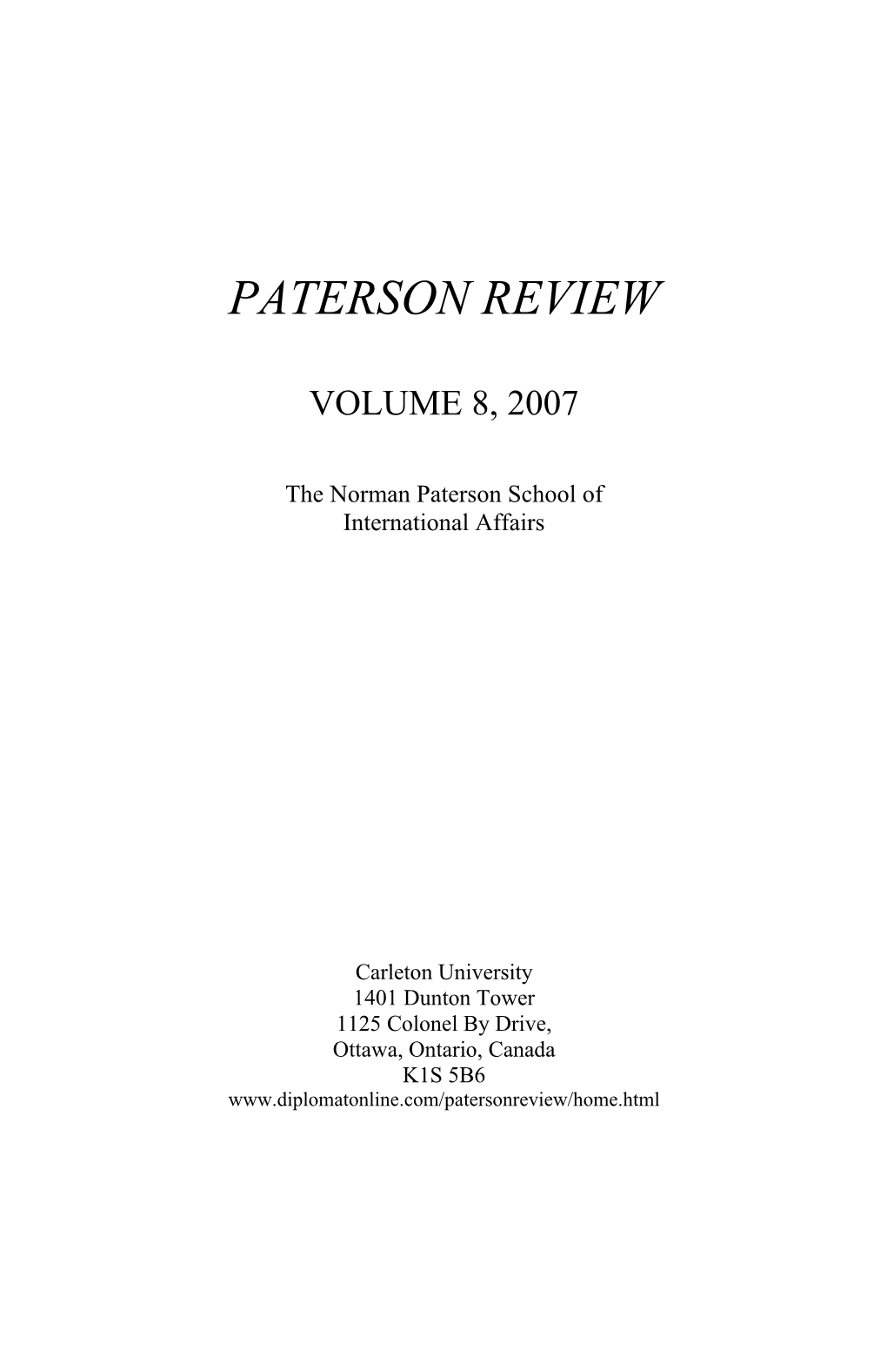 Paterson Review