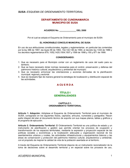 Susa- Esquema De Ordenamiento Territorial